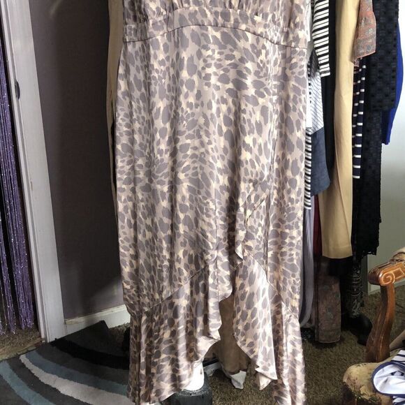 NWT GOOD AMERICAN Honey Leopard Halter Wrap Dress GDW0022 Size 5 XL - Picture 6 of 10